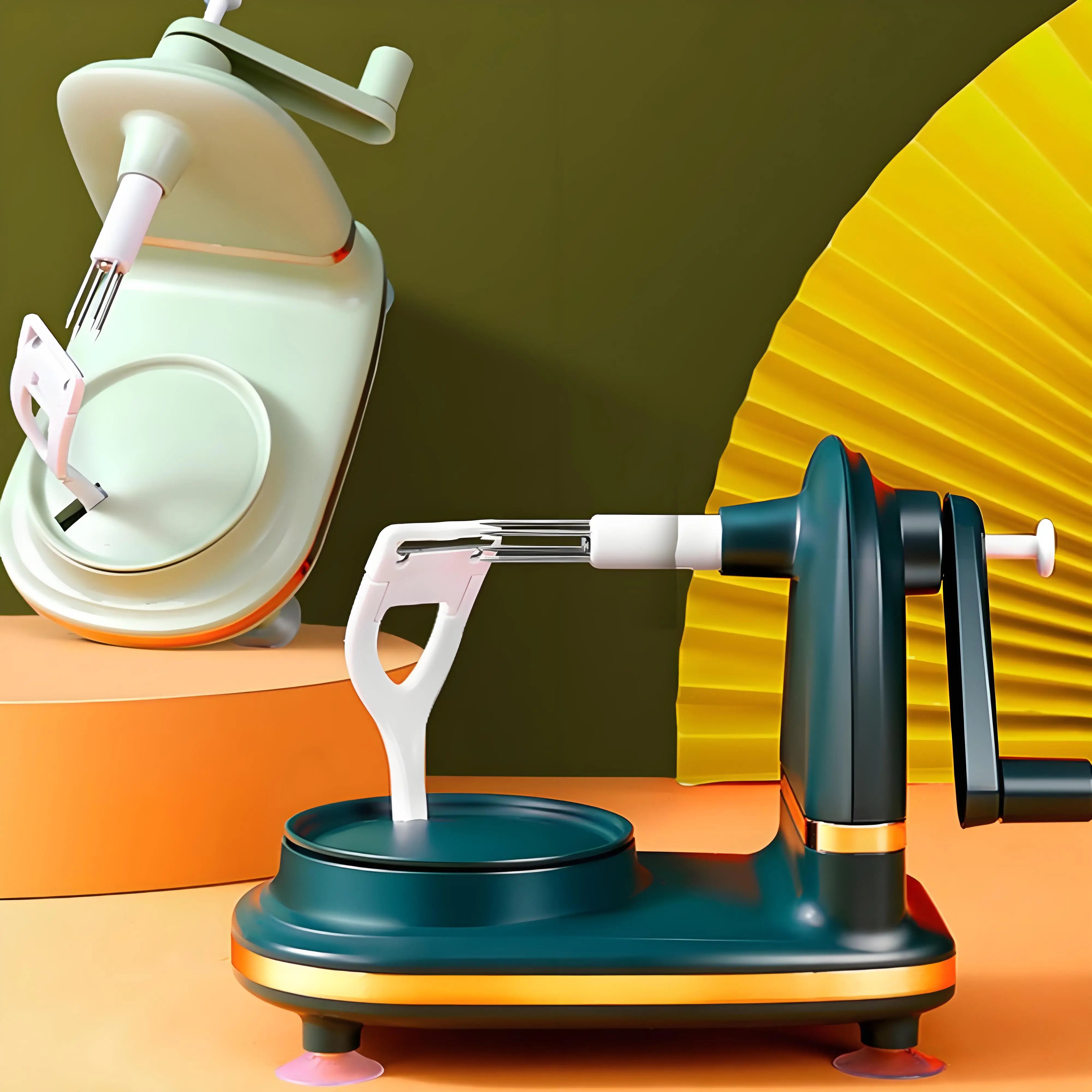 Manual Hand Crank Fruit Peeler – Labor-Saving Kitchen Tool with Suction Cup for Safe & Easy Peeling