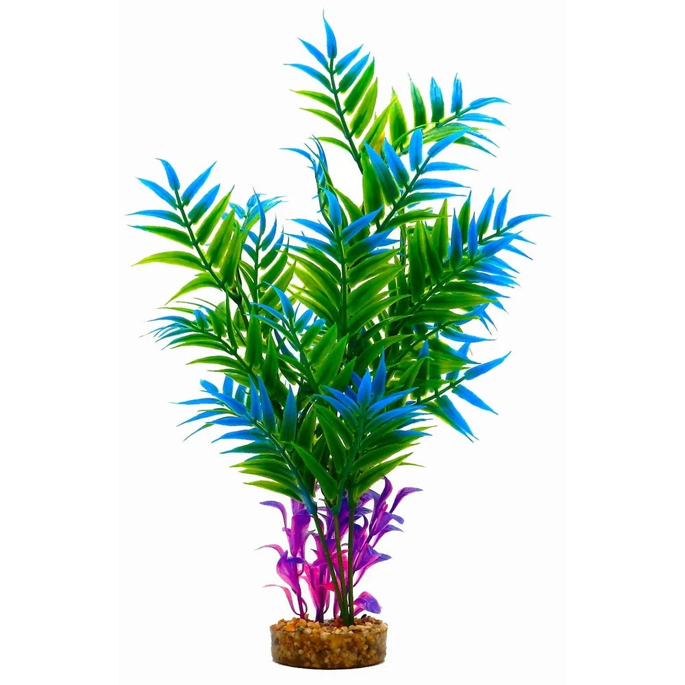 Aqua-Life Faux Maidenhair Fern Set (3 Pack) – Weighted Base Aquarium & Terrarium Plant Decoration 🌿