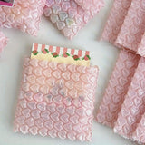 Pink Heart-Shaped Protective Bubble Pouches – 3.9″×4.1″ Cushioning Bags for Shipping, Moving & Storing Fragile Items