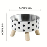 Elevated Stainless Steel Cat Bowl – Neck-Protection Design with Anti-Slip Base
