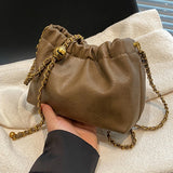 Women Chain-Strap “Cloud” Crossbody & Tote Bag – Versatile Pleated Hobo Shoulder Satchel