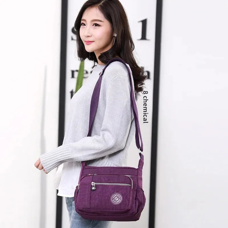 Women’s Large-Capacity Nylon Crossbody & Shoulder Bag – Multi-Pocket Everyday Tote for Mature Style