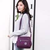 Women’s Large-Capacity Nylon Crossbody & Shoulder Bag – Multi-Pocket Everyday Tote for Mature Style
