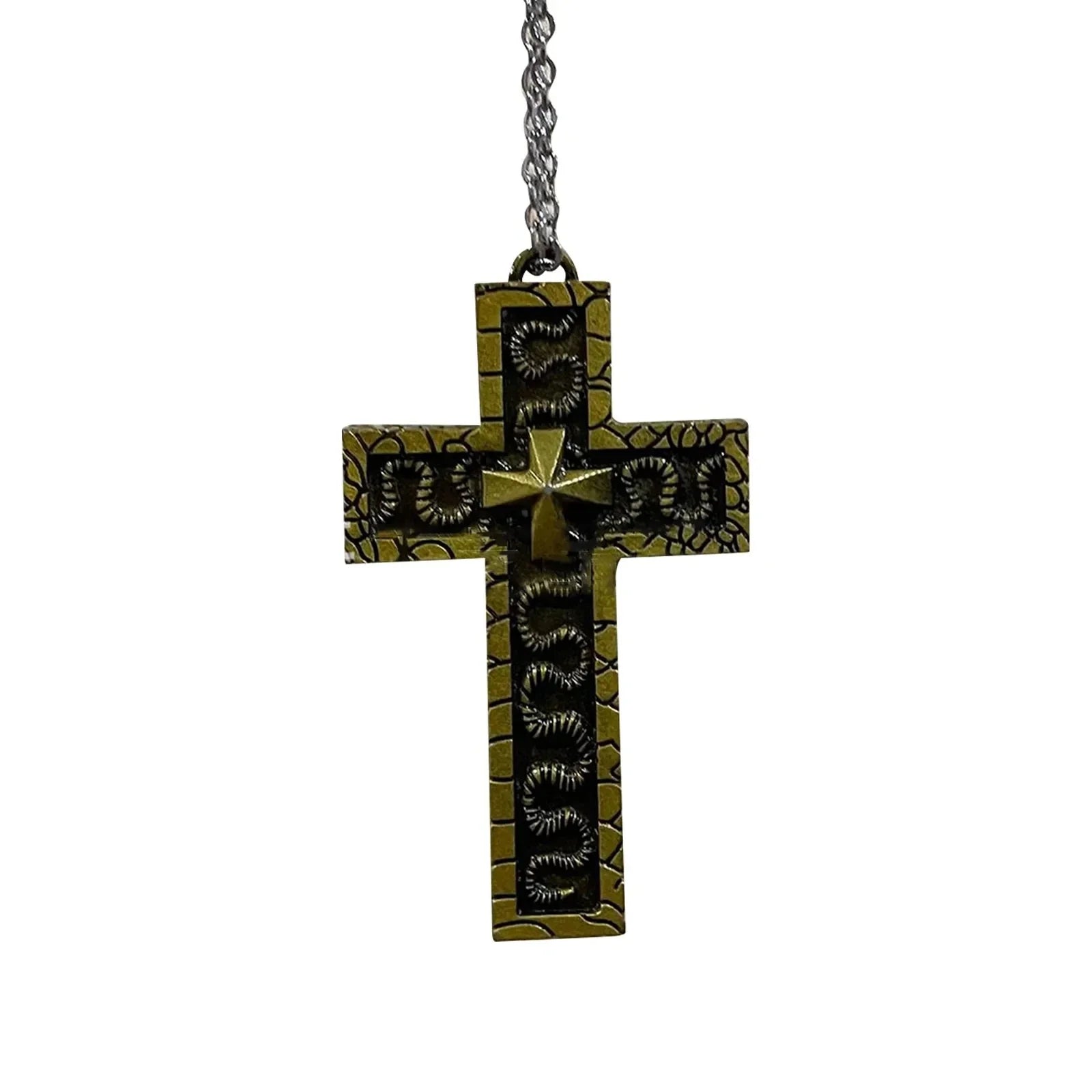 Cross Necklace with Secret Compartment – Gothic Punk Hip-Hop Pendant with Hidden Chamber, Old Cross Design Jewelry for Men & Women