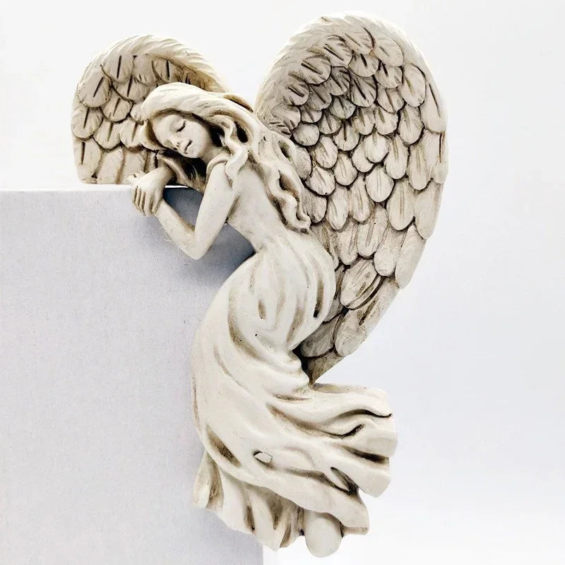 Angel Wings Resin Ornament – Elegant Door Frame & Garden Décor | Indoor & Outdoor Spiritual Home Gift