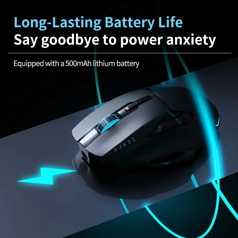 AJAZZ AJ039 RGB Gaming Mouse – Tri-Mode 2.4G/Wired/Bluetooth Ergonomic Mouse with 7,200 DPI & RGB Lighting