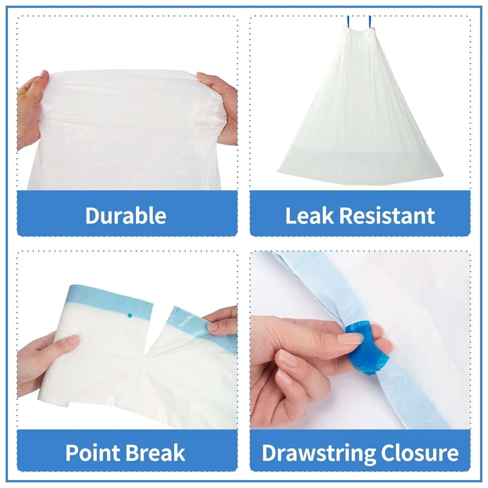 Biokats XXL Cat Litter Waste Bags – 4 Rolls (60 Count) Drawstring Liners for Self‑Cleaning Boxes