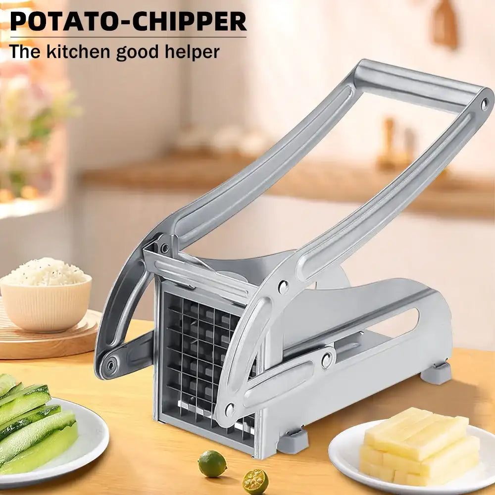 Premium Stainless Steel Manual Potato & Vegetable Cutter – 36/64-Hole Chipper Tool