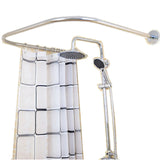 U-Shaped Adjustable Stainless Steel Shower Curtain Rod – Corner Tub & Small Bathroom Fit