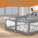 150 cm Baby & Toddler Indoor/Outdoor Playpen – Thickened Steel Pipe Frame with Anti-Collision Cloth Panels
