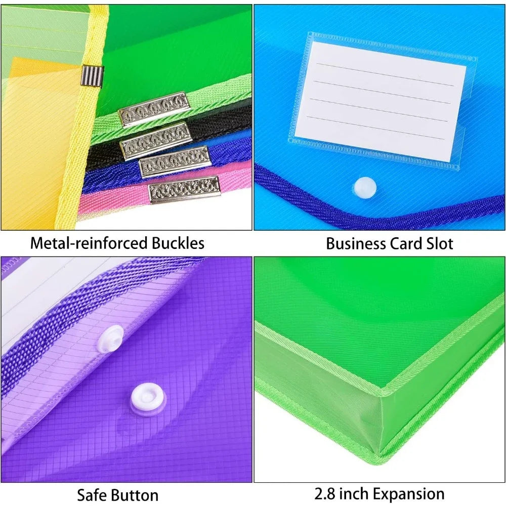 Waterproof Transparent Expandable Folder – Colorful File Organizer for Office, School & Home 📂