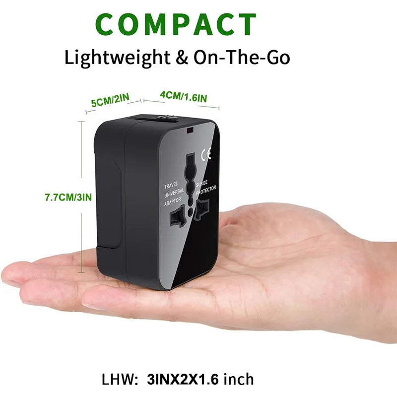 All-in-One Worldwide Travel Adapter – Universal Wall Charger with AC Power Plug for Global Use