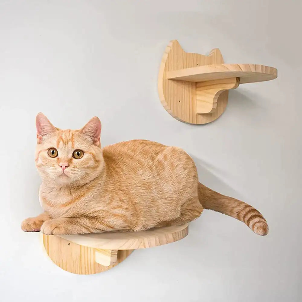 Cat Climbing Shelf – Wall-Mounted Four-Step Stairway with Sisal Scratching Post, Tree Tower Platform for Jumping & Climbing Pet Furniture
