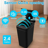Smart Touchless Motion-Sensor Trash Can with Lid – 11 L Infrared Waste Bin for Kitchen, Bathroom & Office