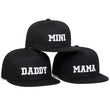 3-Piece Parent-Child Embroidery Hat Set – Adjustable Hip Hop Daddy, Mama & Mini Caps for Outdoor Travel
