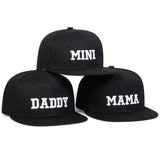 3-Piece Parent-Child Embroidery Hat Set – Adjustable Hip Hop Daddy, Mama & Mini Caps for Outdoor Travel