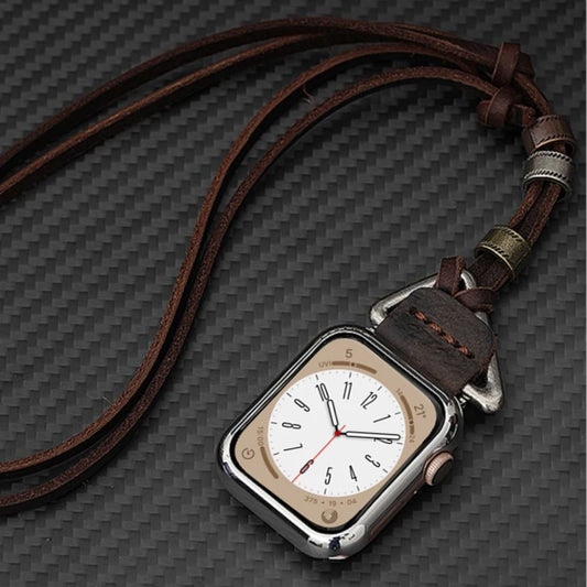 Leather Strap for Apple Watch – Bracelet Style Band for Ultra & Series 2–8, Compatible with 38/40/41/42/44/45/49mm Models