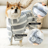Oversized Quick-Dry Dog Bathrobe – Absorbent Pet Towel Robe for Dogs & Cats (Golden Shiba Design)