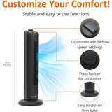 28'' Oscillating Tower Fan - Quiet, 3 Speed Cooling for Home & Office