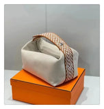 Women’s Large-Capacity Canvas Shoulder Bag – Soft-Texture Colour-Block Tote for Travel & Daily