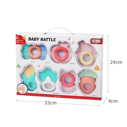 Soft & Safe Silicone Teether Rattle – BPA-Free Baby Toy for 0–3 Years, Gentle & Soothing Relief for Sensitive Gums