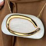 Women’s Retro PU Leather Clutch Bag – Elegant Evening Party Shoulder Crossbody Purse with Chain Strap & Phone Holder