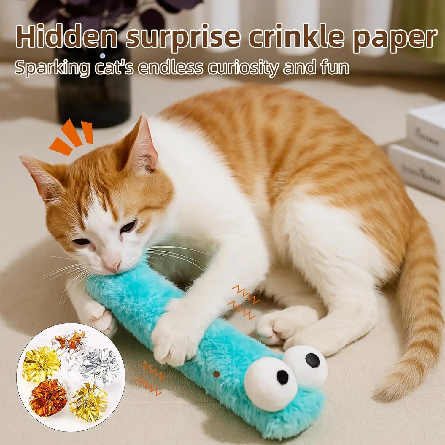 3-Pack Catnip Pillow Kick Sticks – Soft & Durable Cat Toys with Crinkle Sound, Interactive Play for Indoor Cats & Kittens