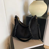 Women’s Suede Shoulder & Messenger Bag – Retro Soft Handbag with Adjustable Strap and Zipper for Work & Travel