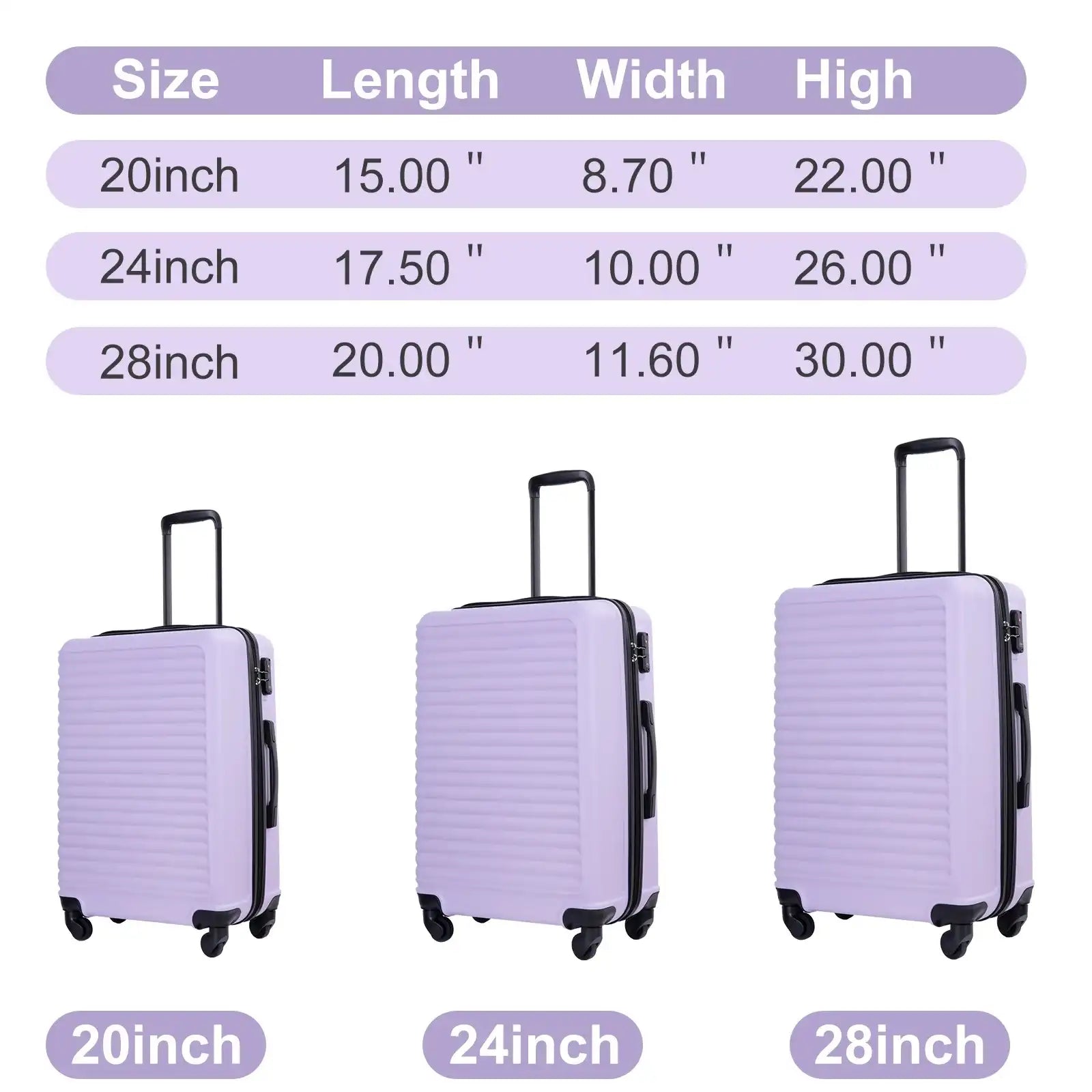 Travelhouse 20″ Carry-On Hardside Suitcase – Lightweight Spinner Wheels Travel Luggage