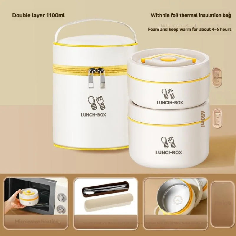 Premium 316 Stainless Steel Insulated Lunch Box with Leak-Proof Compartments for Work, School & Travel
