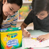 Crayola Ultra-Clean Washable Markers – 12 Count Broad Line, Vibrant Colors for Kids’ Art, School & Crafts