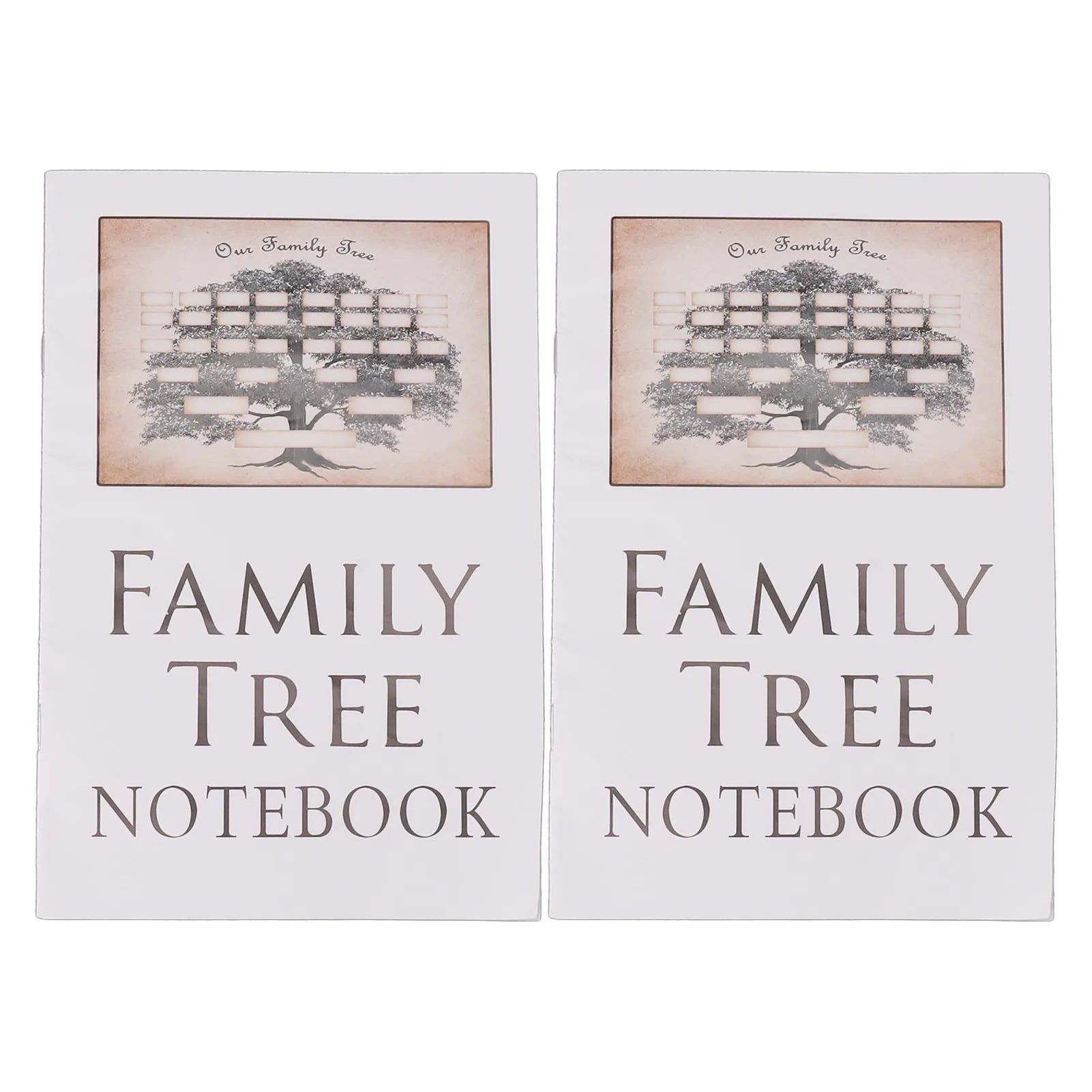 Family Tree Notebook Set (2 PCS) – Double-Sided Family History Record Book with 16 Pages