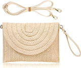 Women’s Woven Straw Envelope Clutch – Summer Beach Handbag & Casual Boho Purse for Vacations and Daily Use