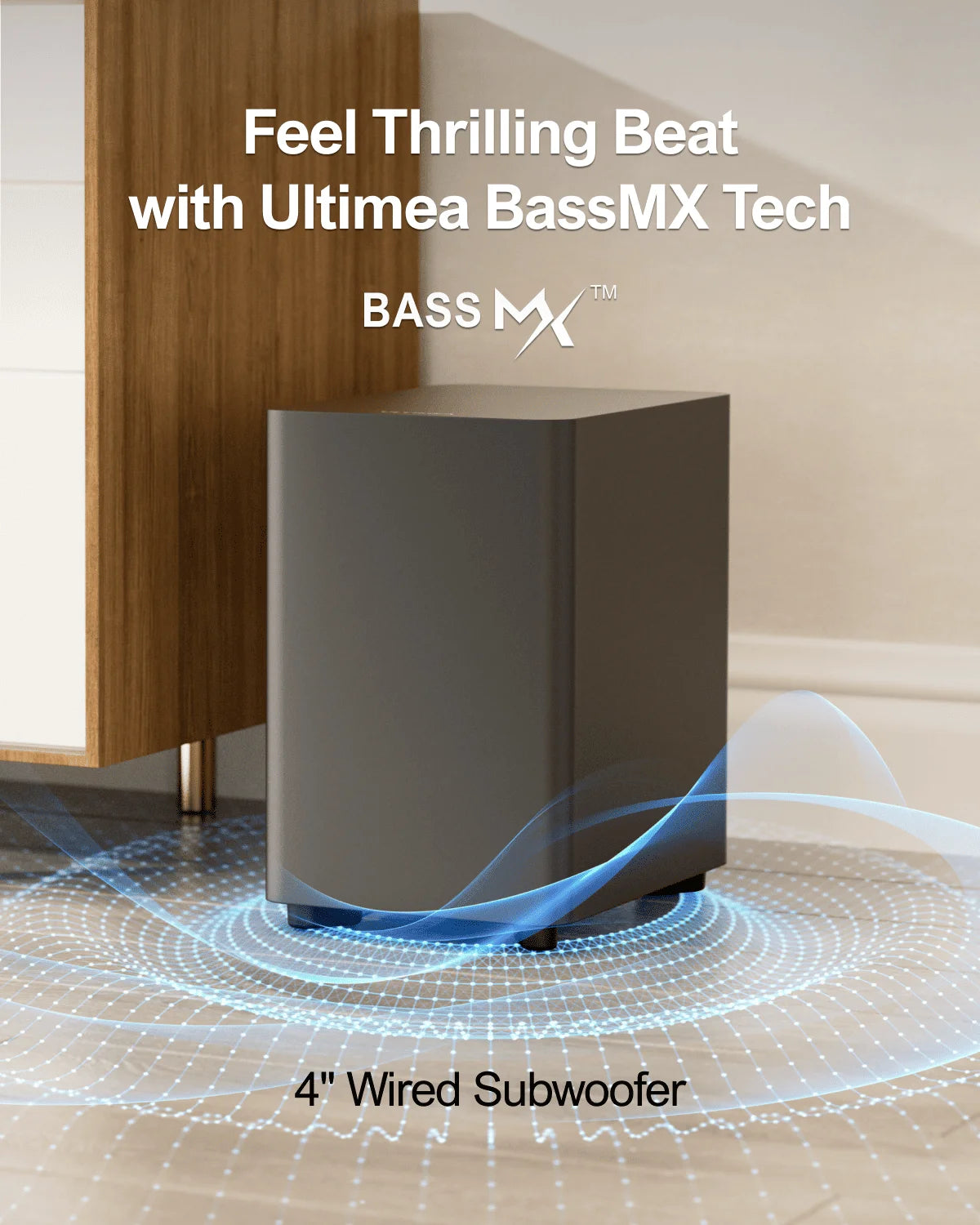 ULTIMEA 7.1ch Virtual Surround Soundbar – 330W Peak Power TV Sound System with Subwoofer, 4 Surround Speakers & App Control