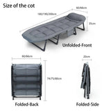 Niceway 6 Adjustable Positions Camping Cot with Mattress & Pillow for Adults 550LBS Heavy Duty Sleeping Cot Outdoor Folding Bed - PulinGO