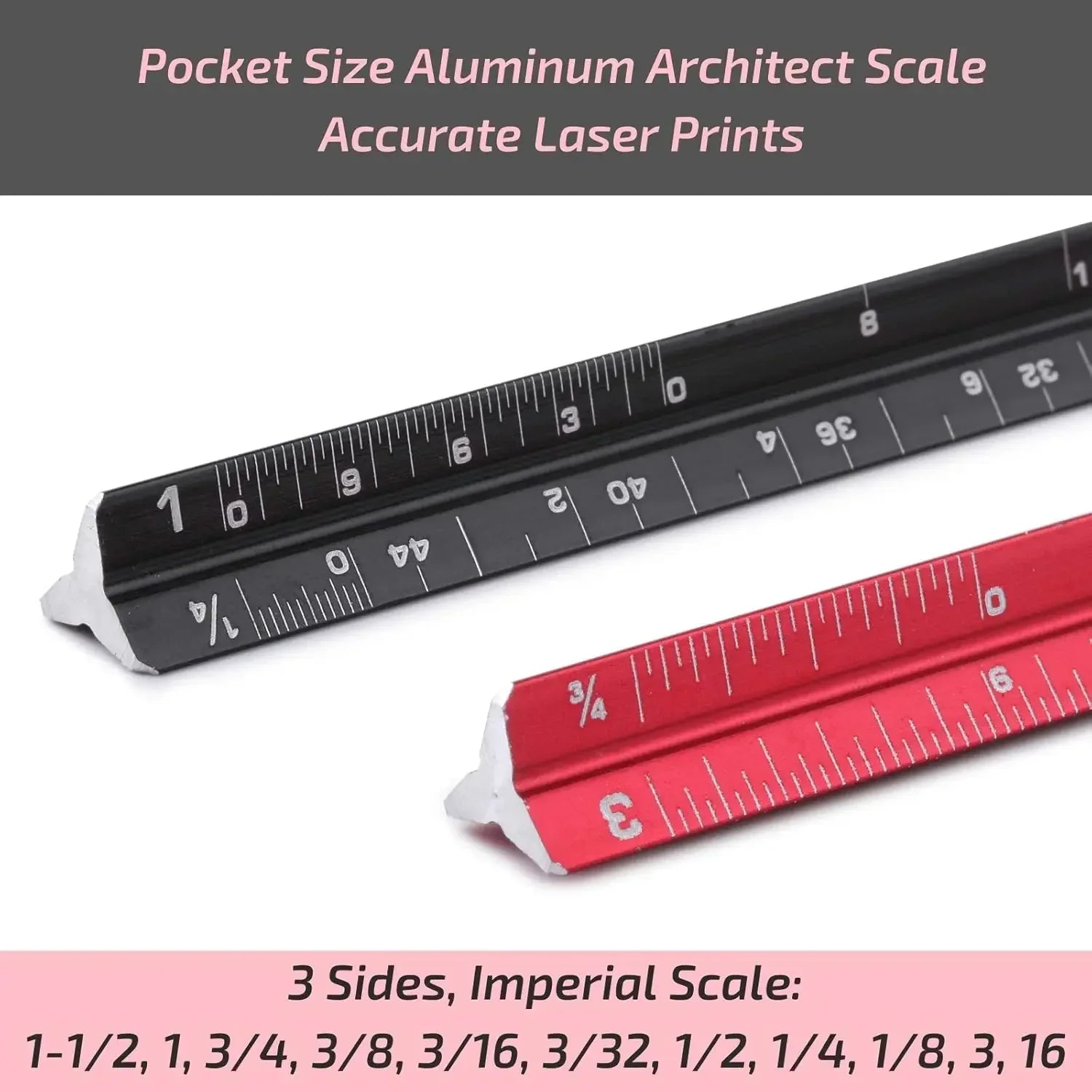 6-Inch Pocket Architectural Scale Ruler – Compact 2-Pack Precision Measuring Tool