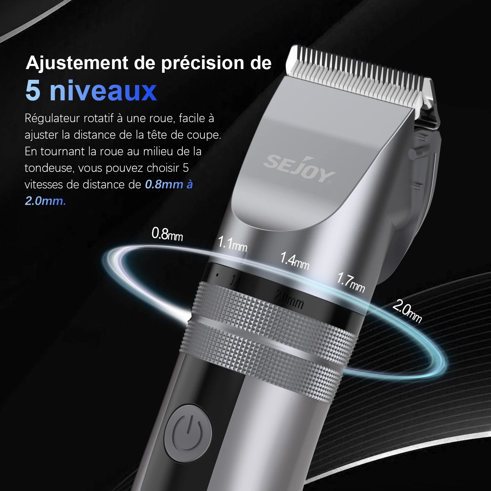 Sejoy Electric Hair Clippers – USB Rechargeable Grooming Kit with LED Battery Display & 4 Guide Combs 🤜✂️