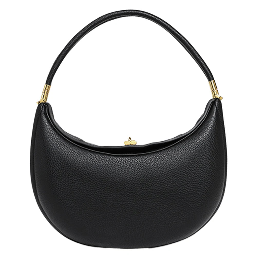 Trendy Half-Moon Shoulder Bag with Hasp Closure – Soft Designer Underarm & Casual Clutch Purse (113 chars)