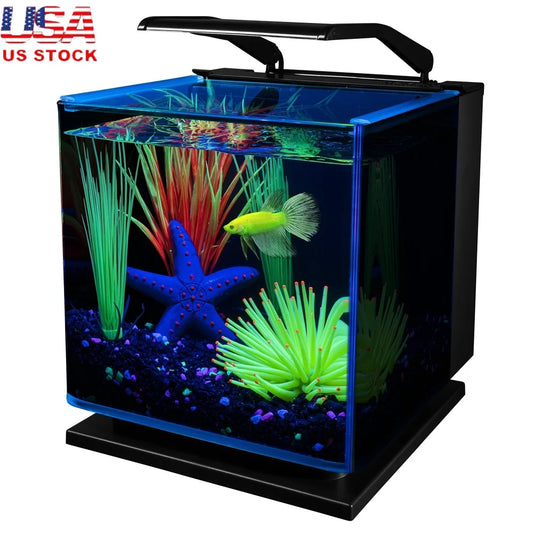 3 Gallon Betta Aquarium Kit with  Lighting Filter Tetra Internal Filtration System Healthy Fish Home Decoration Starter Set