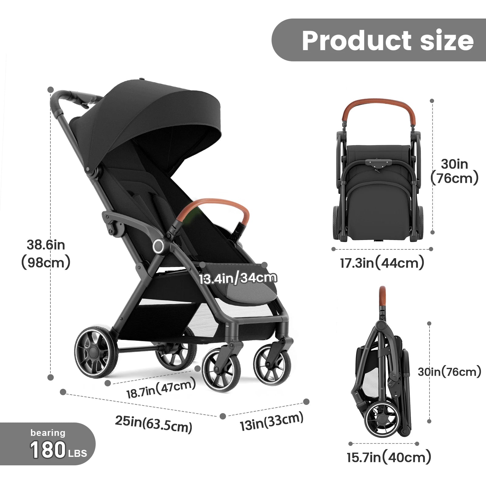 Standard Stroller Seat – Foldable & Portable Luxury Baby Carriage with 360° Swivel for Newborns & Toddlers 👶✨