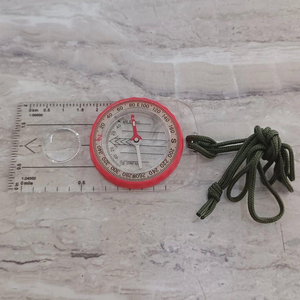 Luminous Waterproof Compass – High-Accuracy Outdoor Navigation Tool with Magnifier for Hiking & Survival 🧭💡