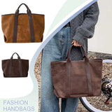 Women’s suede shoulder bag – large-capacity vintage winter handbag, stylish satchel tote purse for commuting, shopping & daily use