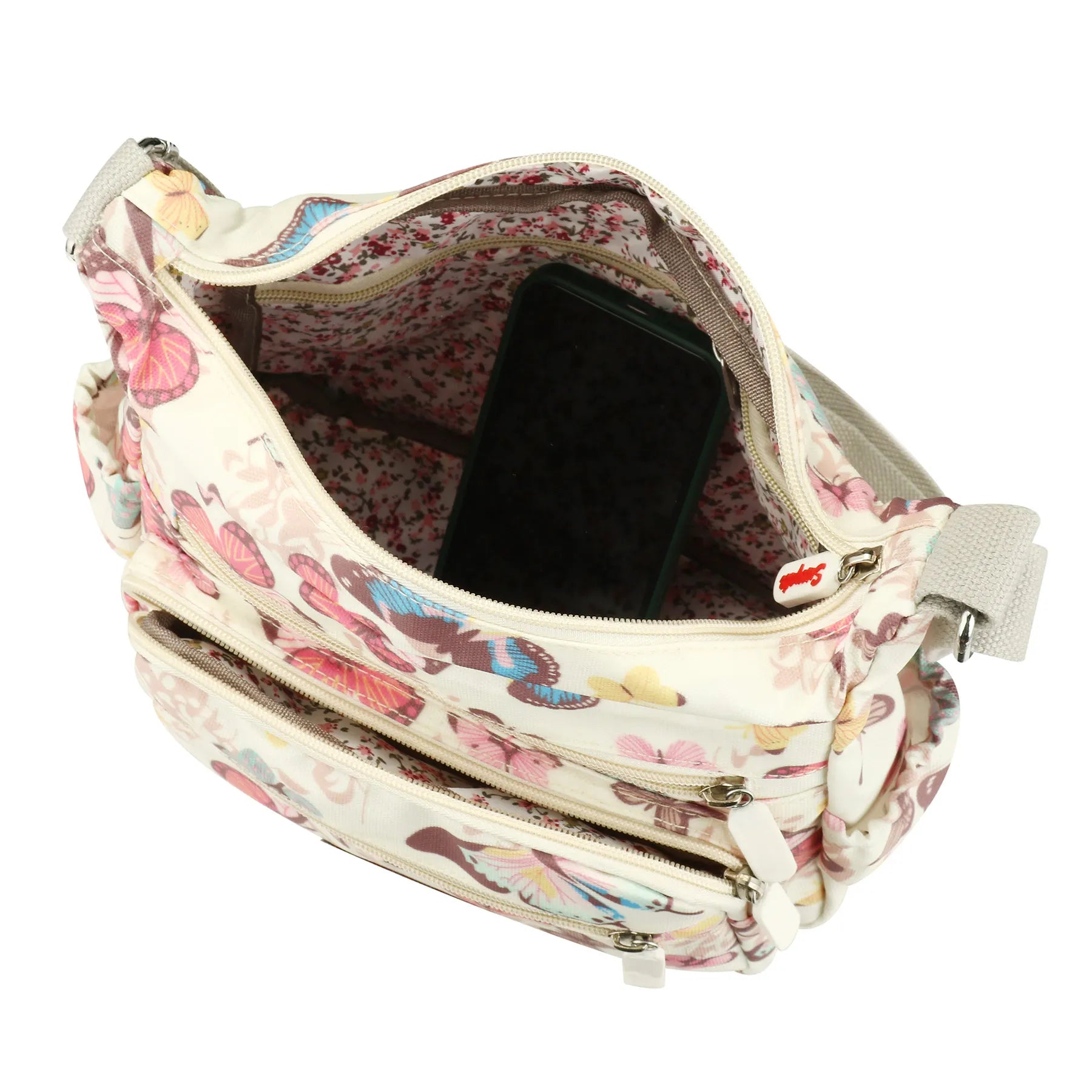 2025 Floral Multi-Pocket Waterproof Women’s Crossbody Bag – Lightweight Shoulder Messenger Handbag for Daily Use