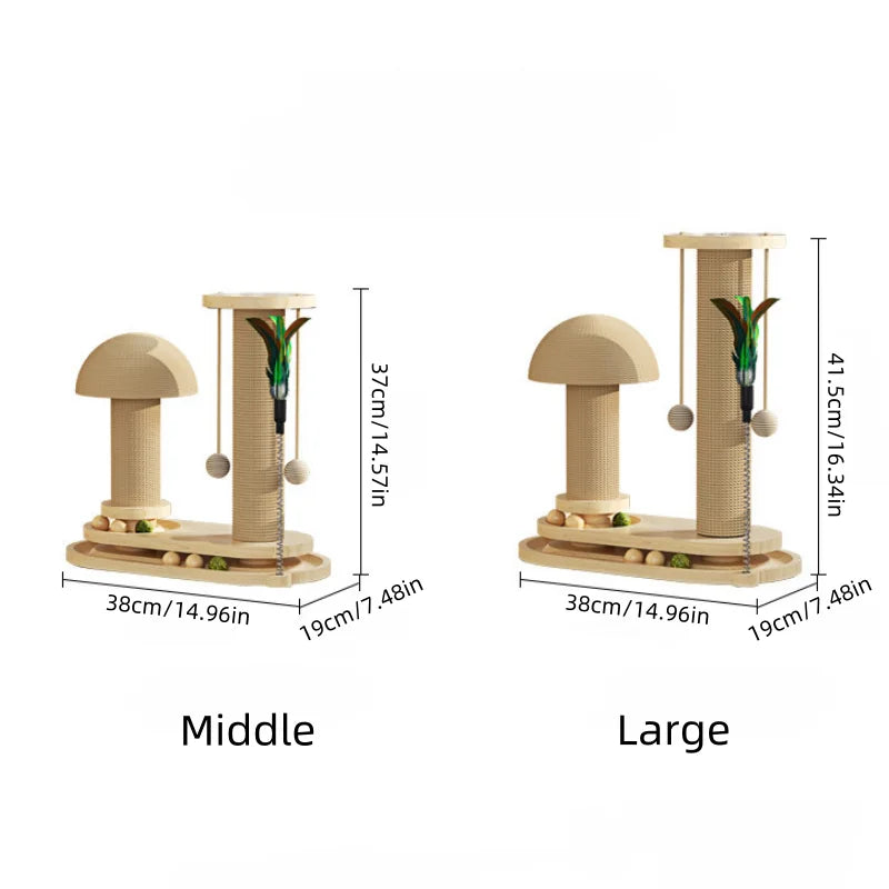 Interactive Cat Scratching Post Tower – Multi-Functional Cat Tree with Jute Rope, Ball Track & Self-Entertainment Scratch Board