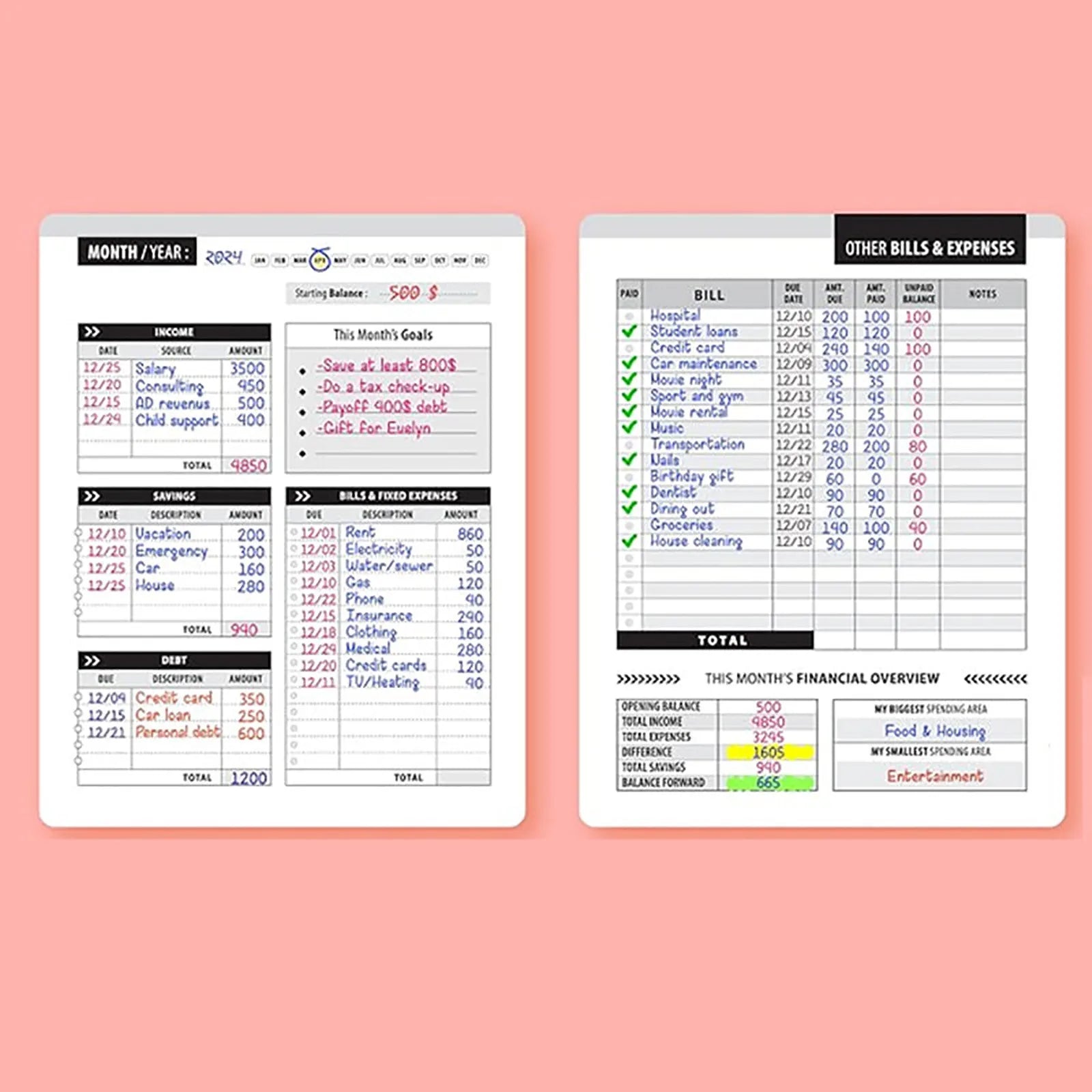 Monthly Bill Organizer – Budgeting & Payment Tracking Notebook for Financial Planning 📒