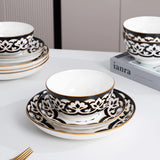 QOMO Collection Multi-Piece Porcelain Dinnerware Set – Floral Design, Service for 4/6/8 (12-/20-/30-/40-Pieces)