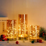 3-Piece Glass Flameless LED Candle Set – Battery-Powered Fairy Light Candles with Remote Control | Elegant Decorative Table Lamps