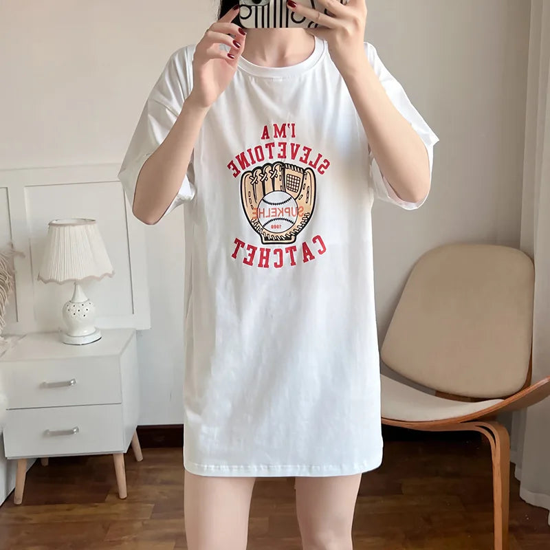 Women’s Cotton Maternity Dress – Loose Summer Pregnancy Outfit with Nursing Access, Casual Breastfeeding Clothes