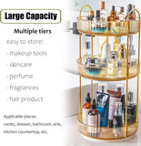“3-Tier Rotating Makeup Organizer – High-Capacity Clear Skincare & Cosmetic Storage for Vanity and Countertops”