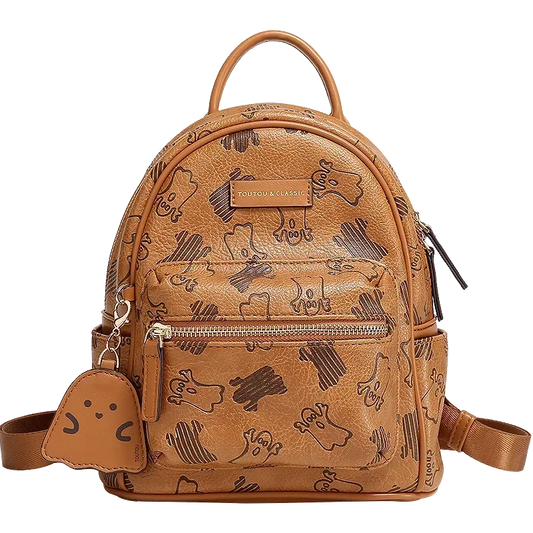 Toutou Brown Fashion Backpack for Women – Large Capacity Japanese & Korean Style Student Travel Bag
